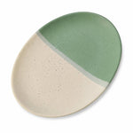 Load image into Gallery viewer, 12" oval rice dish green and white