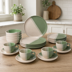 Load image into Gallery viewer, Green and White Ceramic Set