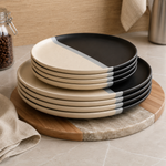 Load image into Gallery viewer, Black and White Ceramic Set- 16 PCS