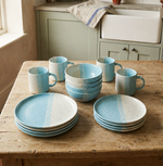 Load image into Gallery viewer, Sky Blue and White Ceramic Set- 16 PCS