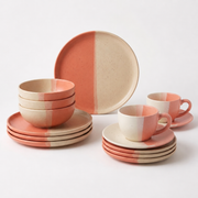 Pink and White Ceramic Set