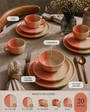 Pink and White Ceramic Set
