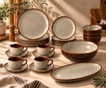 Load image into Gallery viewer, Reactive White Dinner Set - 22PCS