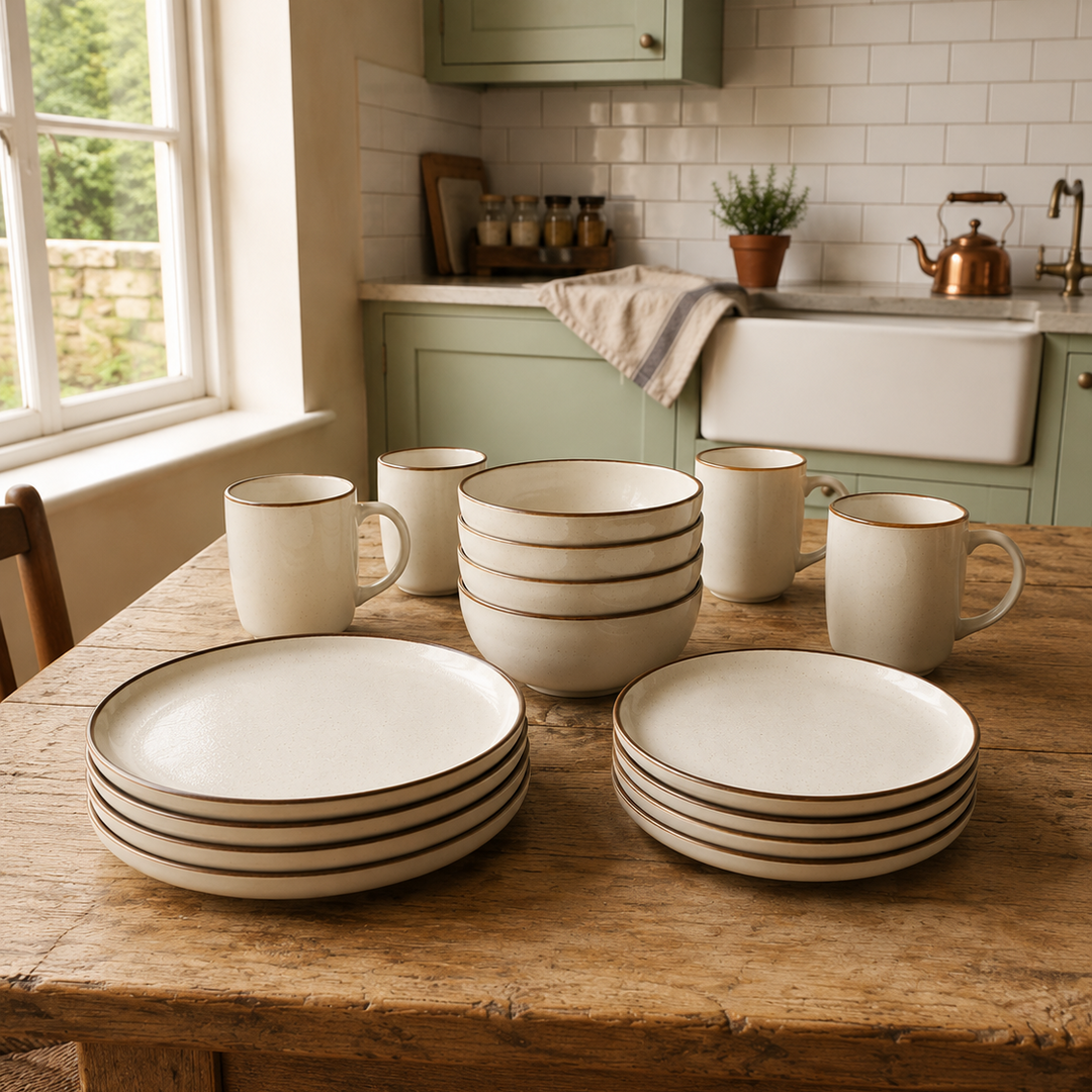 White Ceramic Set - 16 Pcs