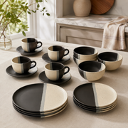 Black and White Ceramic Set- 16 PCS