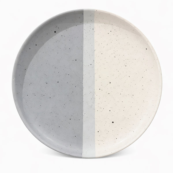 8.5" Collar Plate Matte White and Matte Grey with Sprinkles