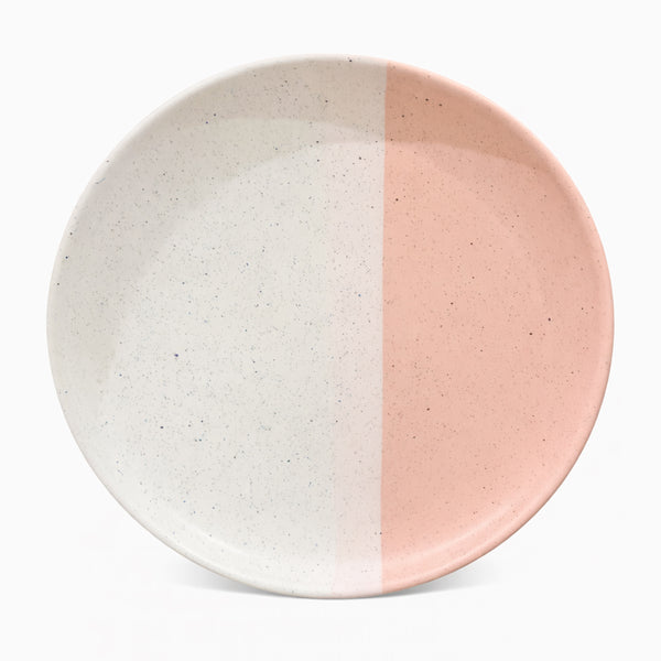 8.5" Collar Plate Matte White and Matte Pink with Sprinkles