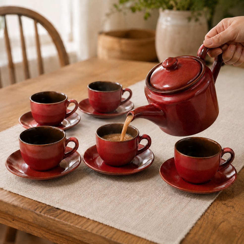 Reactive Glaze Tea Set