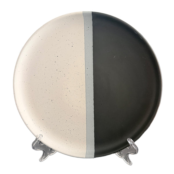 10.5" Collar Plate Matte White and Matte Black with Sprinkles