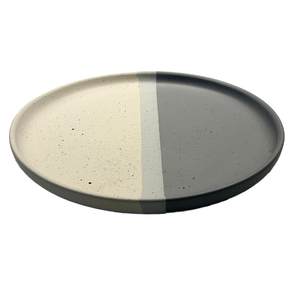 10.5" Collar Plate Matte White and Matte Grey with Sprinkles