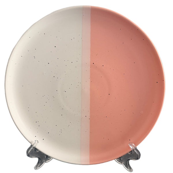 10.5" Collar Plate Matte White and Matte Pink with Sprinkles