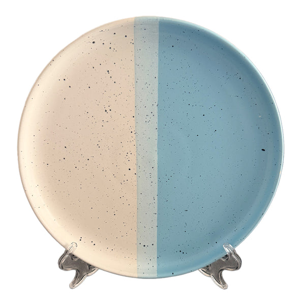10.5" Collar Plate Matte White and Matte Sky blue with Sprinkles
